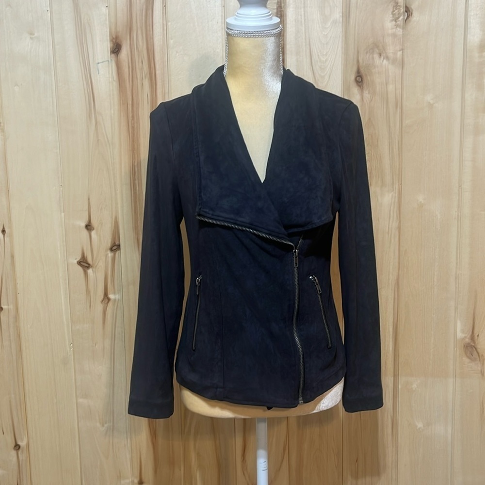 Cupcakes and Cashmere Grey Suede Moto Jacket Size S